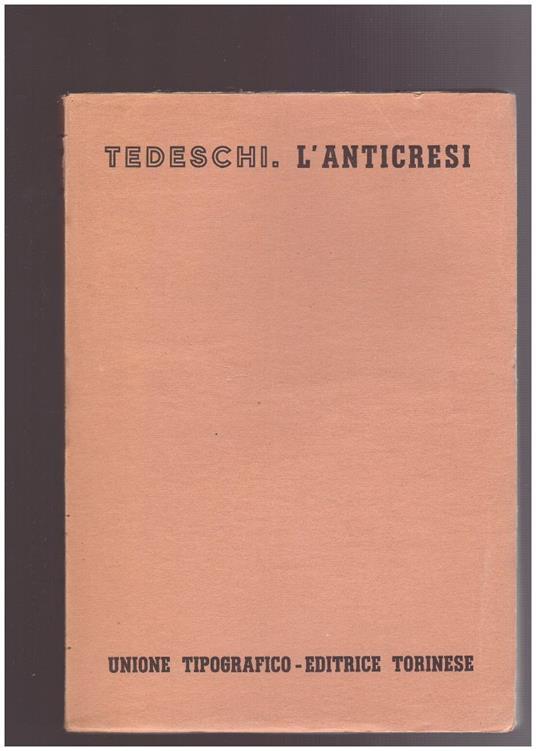 L' Anticresi - Tedeschi - copertina