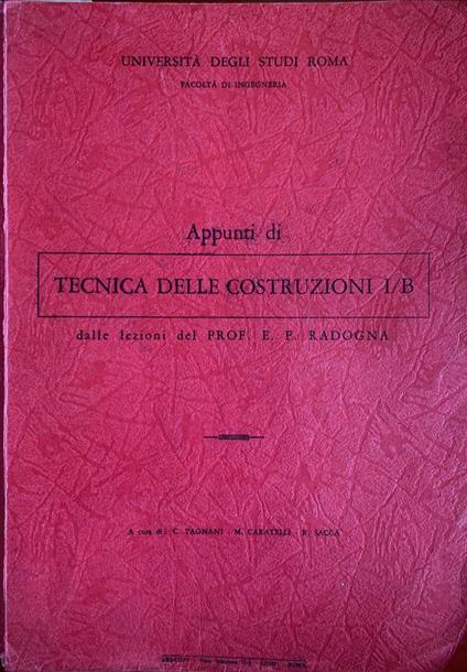 Appunti di tecnica delle costruzioni I/B - copertina