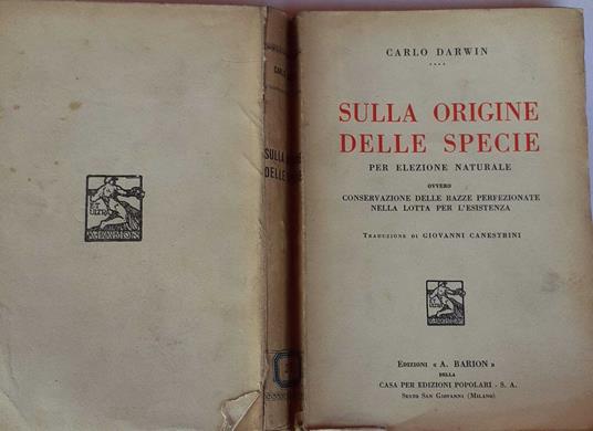 Sulla origine delle specie per elezione naturale - Charles Darwin - copertina