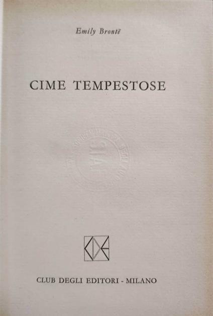 Cime tempestose - Emily Brontë - copertina