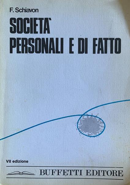 Società personali e di fatto - Francesco Schiavon - copertina