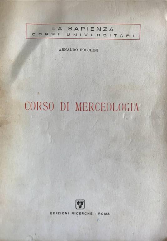 Corso di merceologia - Arnaldo Foschini - copertina