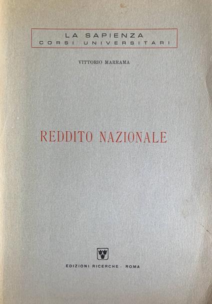 Reddito nazionale - Vittorio Marrama - copertina