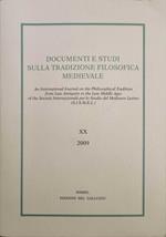 Documenti e studi sulla tradizione filosofica medievale Vol.XX