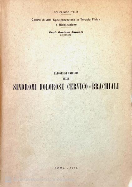 Patogenesi unitaria delle sindromi dolorose cervico-brachiali - Gaetano Zappalà - copertina