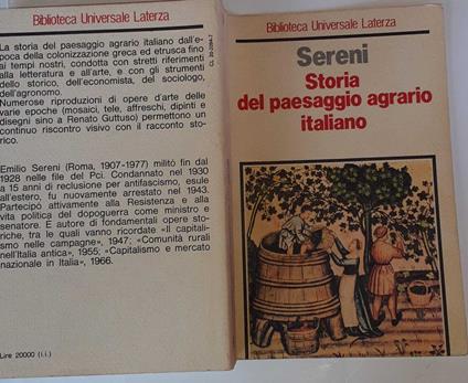 Storia del paesaggio agrario italiano - Emilio Sereni - copertina