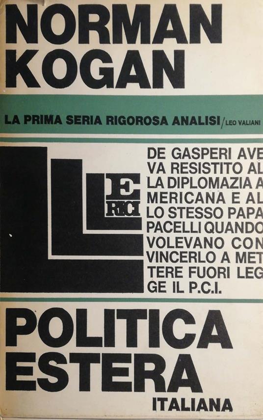 La politica estera italiana - Norman Kogan - copertina