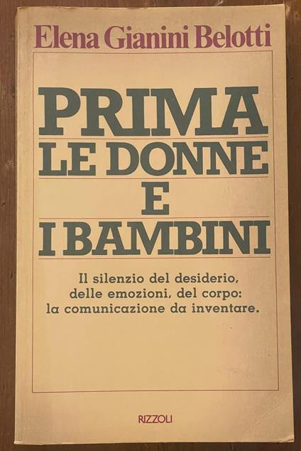 prima le donne e i bambini - Elena Gianini Belotti - copertina