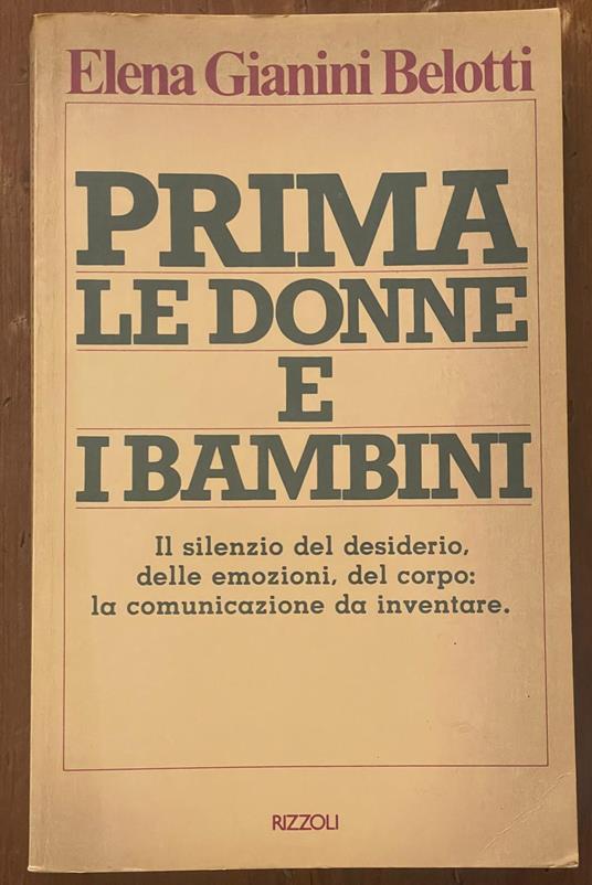 prima le donne e i bambini - Elena Gianini Belotti - copertina