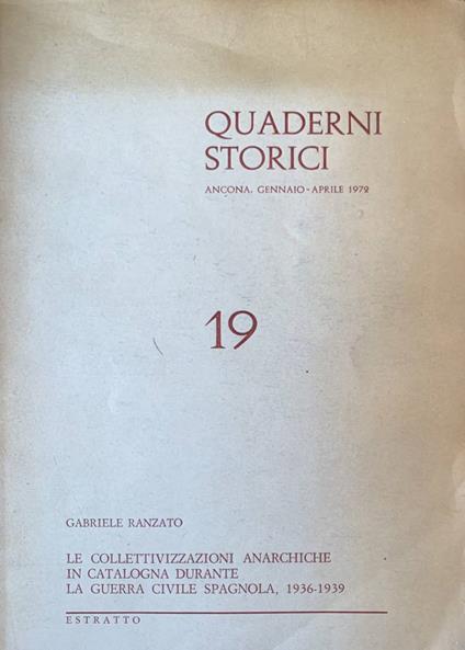 Quaderni storici 19 Estratto - Gabriele Ranzato - copertina