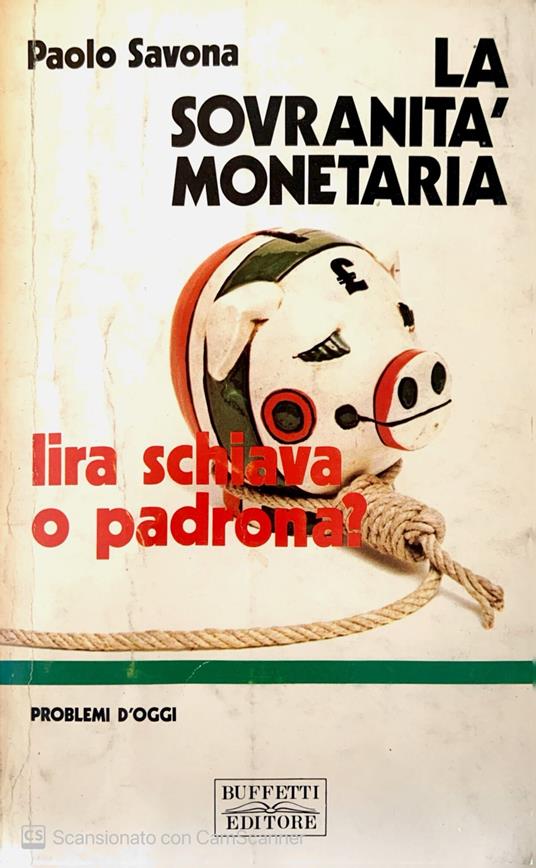 La sovranità monetaria - Paolo Savona - copertina