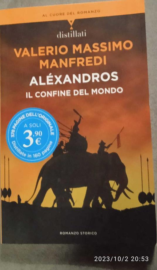 Alèxandros il confine del mondo - Valerio Massimo Manfredi - copertina