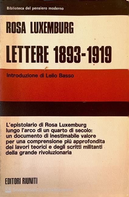 Lettere 1893-1919 - Rosa Luxemburg - copertina