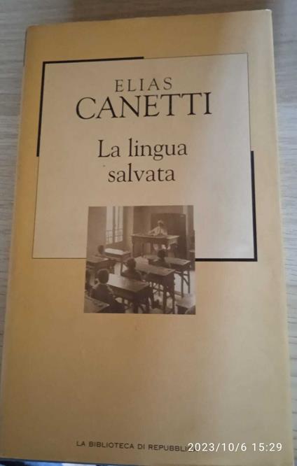 La lingua salvata - Elias Canetti - copertina