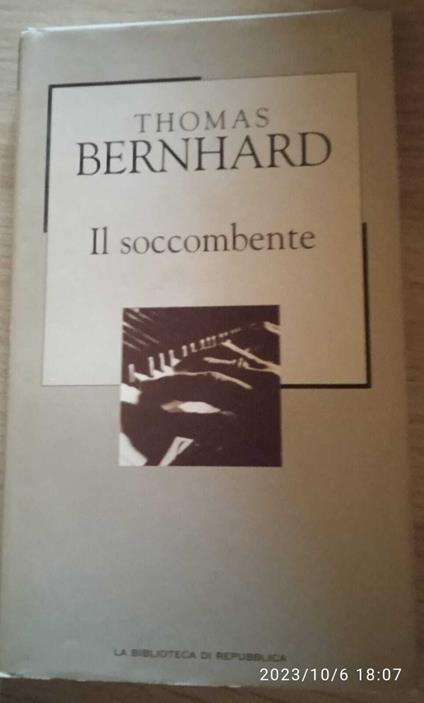 Il soccombente - Thomas Bernhard - copertina