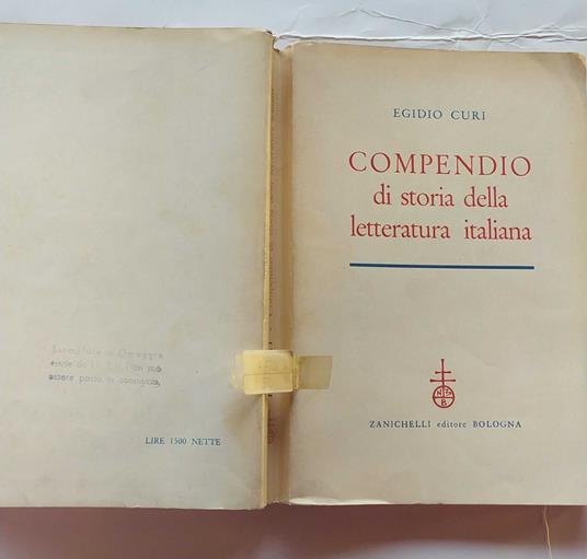  Compendio di storia della letteratura Italiana