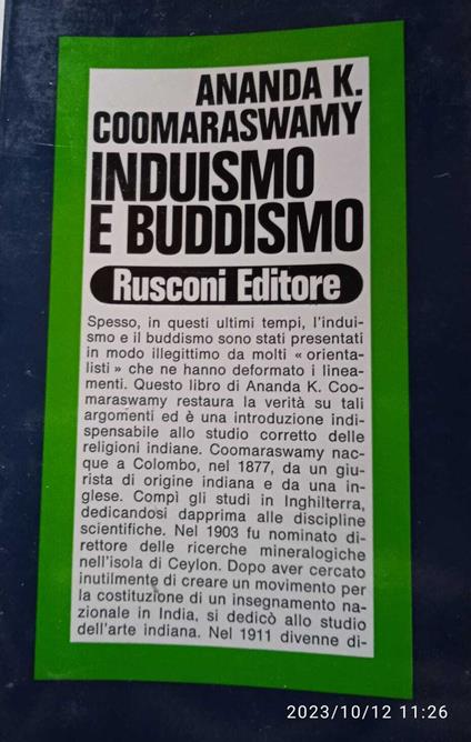 Induismo e Buddismo - Ananda K. Coomaraswamy - copertina