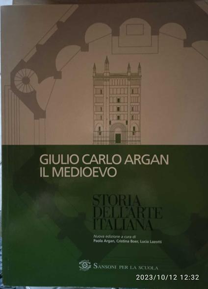 Storia dell'arte italiana. Il Medioevo - Giulio C. Argan - copertina