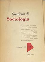 Quaderni di sociologia Autunno 1960