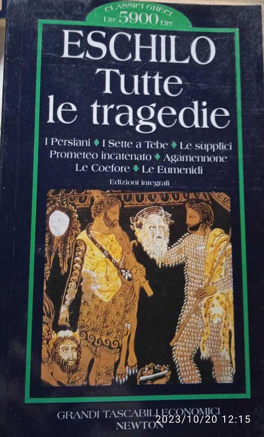 Tutte le tragedie - Eschilo - copertina