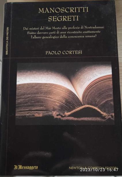 Manoscritti segreti - Paolo Cortesi - copertina