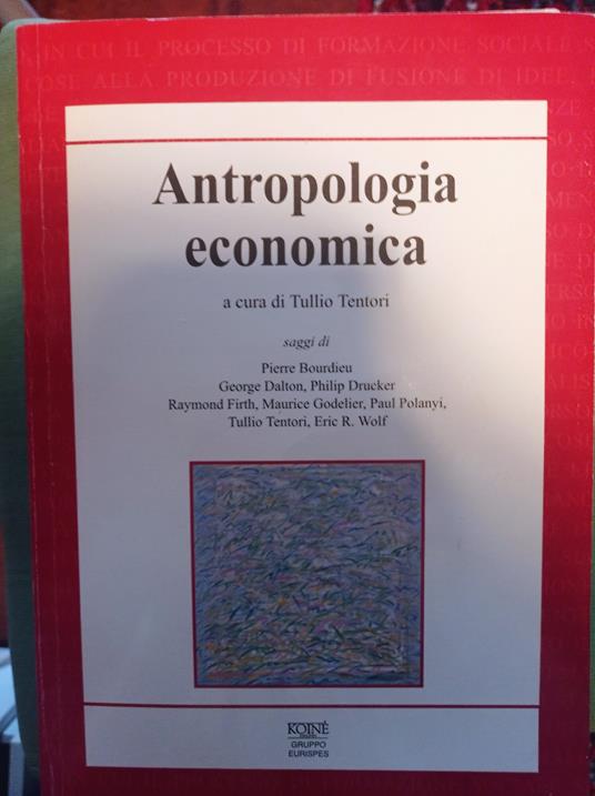 Antropologia economica - Tullio Tentori - copertina