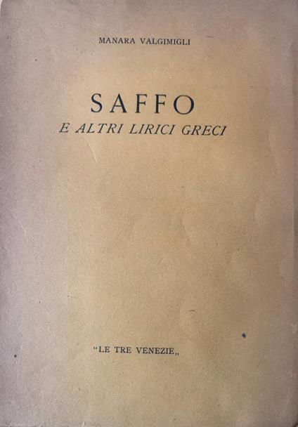 Saffo e altri lirici greci - Manara Valgimigli - copertina