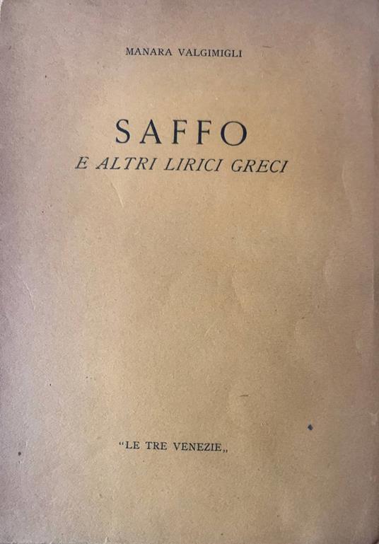 Saffo e altri lirici greci - Manara Valgimigli - copertina