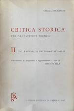 Critica storica per gli istituti tecnici: dalle guerre di successione al 1848-49