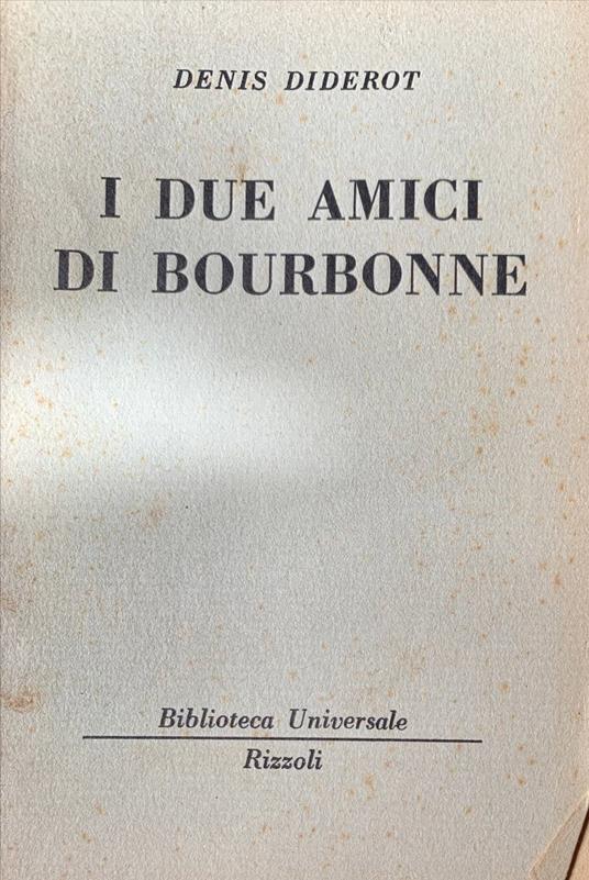 I due amici di Bourbonne - Denis Diderot - copertina