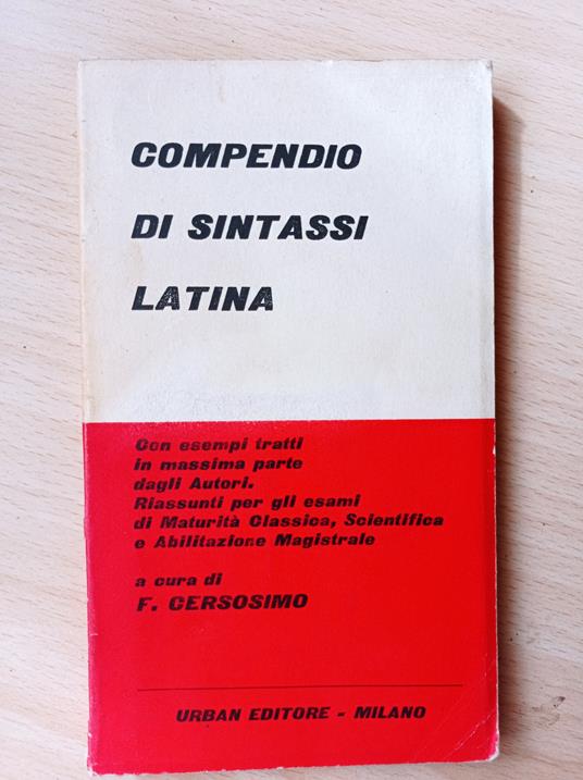 Compendio di sintassi latina - F. Cersosimo - copertina
