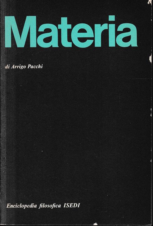 La materia - Arrigo Pacchi - copertina