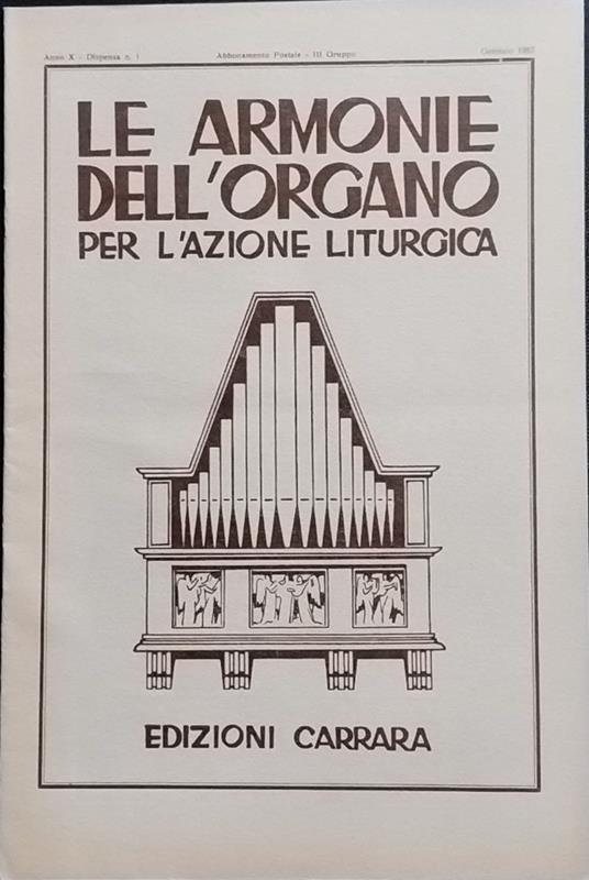 Le armonie dell'organo per l'azione liturgica. Dispensa 1 - copertina