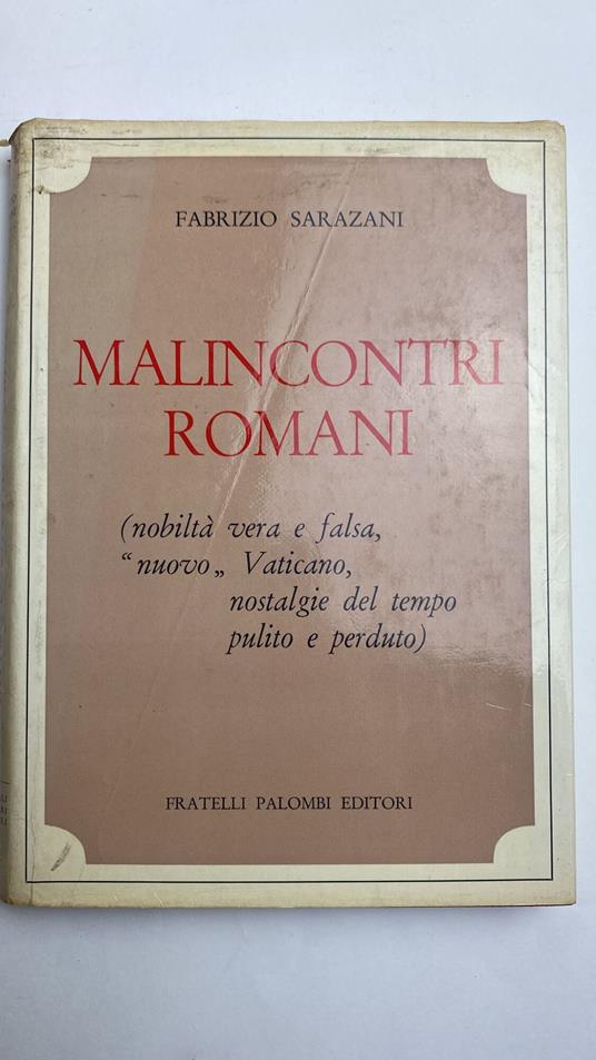 Malincontri Romani - Fabrizio Sarazani - copertina