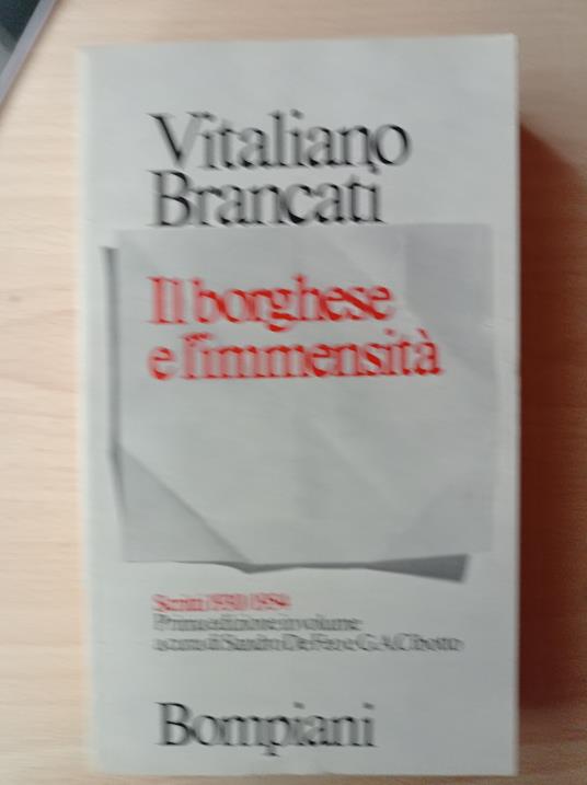 Il borghese e l'immensità - Vitaliano Brancati - copertina