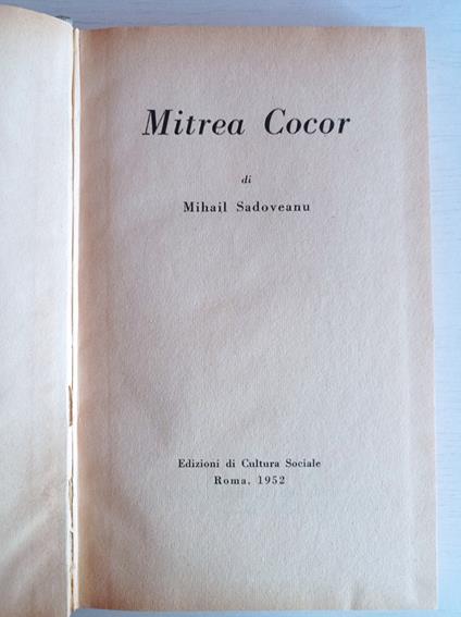 Mitrea Cocor - Mihail Sadoveanu - copertina