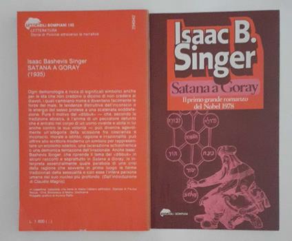 Satana a Goray - Isaac B. Singer - copertina