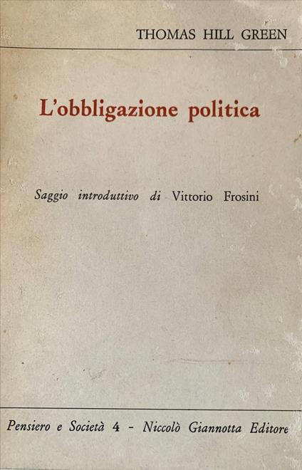 L' obbligazione politica - copertina