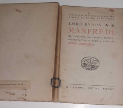 Manfredi. Versione col testo a fronte, introduzione e note a cura di Guido Ferrando - George G. Byron - copertina