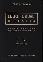 Leggi usuali d'Italia, parte seconda L-Z appendice