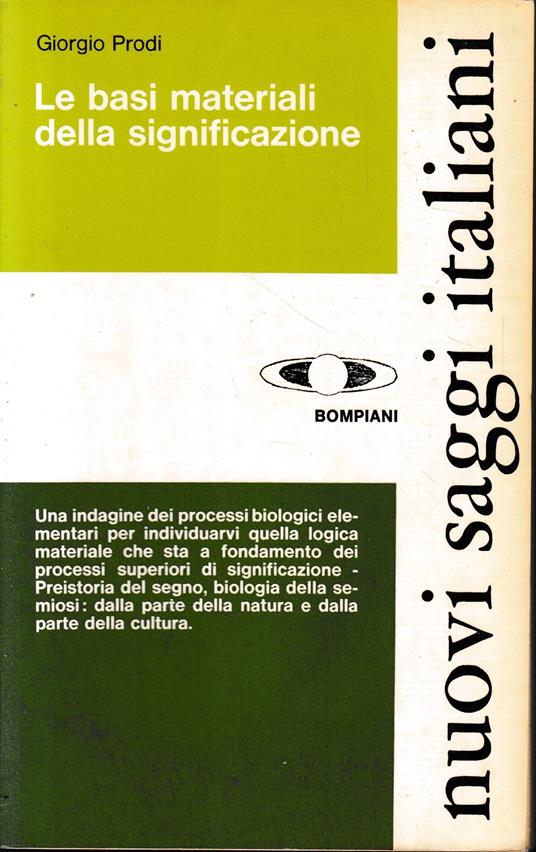 Le basi materiali della significazione - Giorgio Prodi - copertina