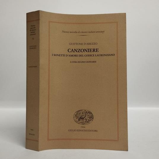 Canzoniere. I sonetti d'amore del codice laurenziano - d'Arezzo Guittone - copertina