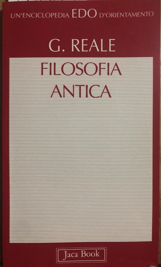 Filosofia antica - Giovanni Reale - copertina