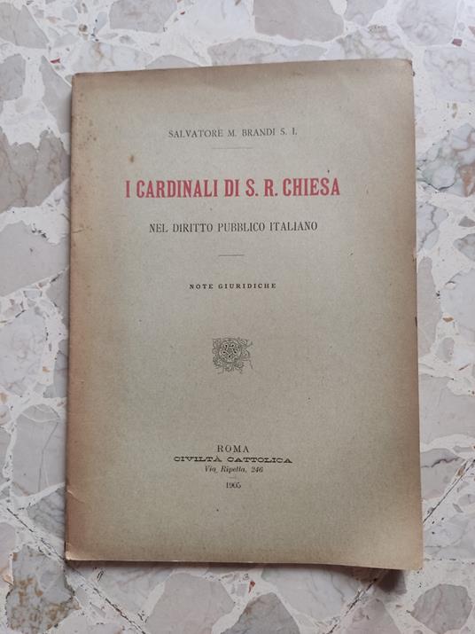 I cardinali di S. R. Chiesa: nel diritto pubblico italiano - copertina