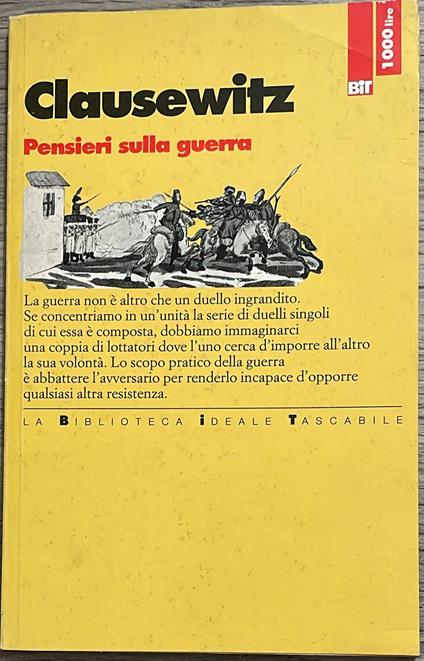 Pensieri sulla guerra - Karl von Clausewitz - copertina