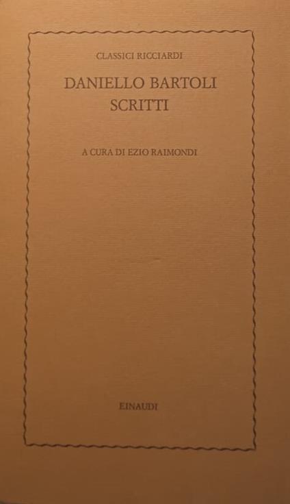 Scritti - Daniello Bartoli - copertina