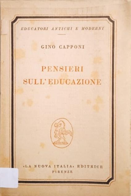 Pensieri sull'educazione - Gino Capponi - copertina