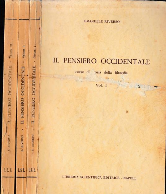 Il pensiero occidentale, tre volumi - Emanuele Riverso - copertina