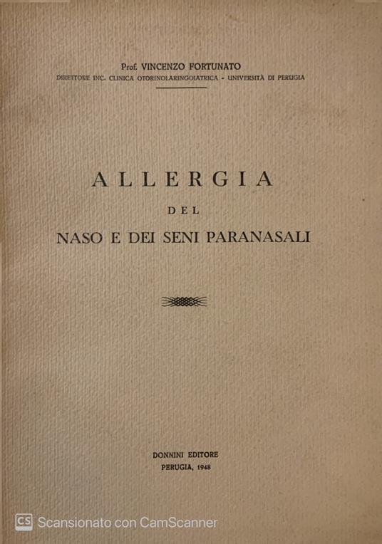 Allergia del naso e dei seni paranasali - Vincenzo Fortunato - copertina