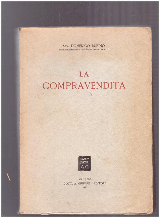 La Compravendita - Domenico Rubino - copertina